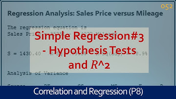 052 Correlation and Regression | Hypothesis Tests and R^2 | Simple Regression | Lean Six Sigma