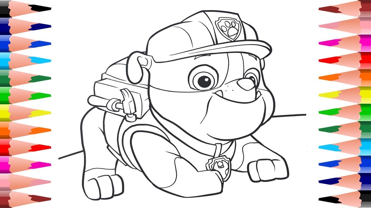 Download Painting Rubble PAW Patrol Coloring Pages - Coloring Rocky for Kids - YouTube