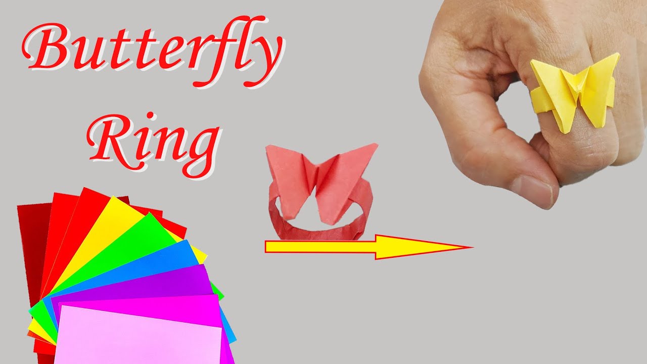 Butterfly Ring - How To Make A Nice Paper Butterfly Ring - YouTube