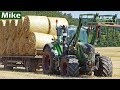 Collecting straw bales 2018 | Nature green Fendt 724 + 820 | Burger Grebe | Stro balen | Mullhausen.
