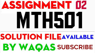 MTH501 Assignment 2 Solution Fall 2021|MTH501 Assignment 2 Solution 2022