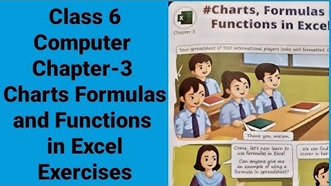 Class 6 | Computer | Chapter-3  Charts Formulas and Functions in Excel | Exercises |