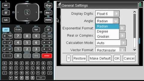 MA Changing Mode from Radians to Degrees on the TI-Nspire