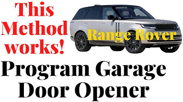 Range Rover Garage Door Opener Programing - Only This Method Works