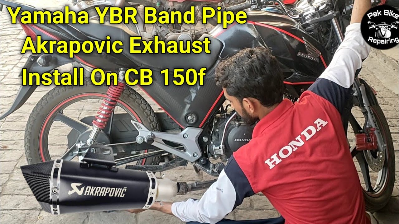 How To Install Yamaha YBR Band Pipe Akrapovic Exhaust on Honda CB 150f