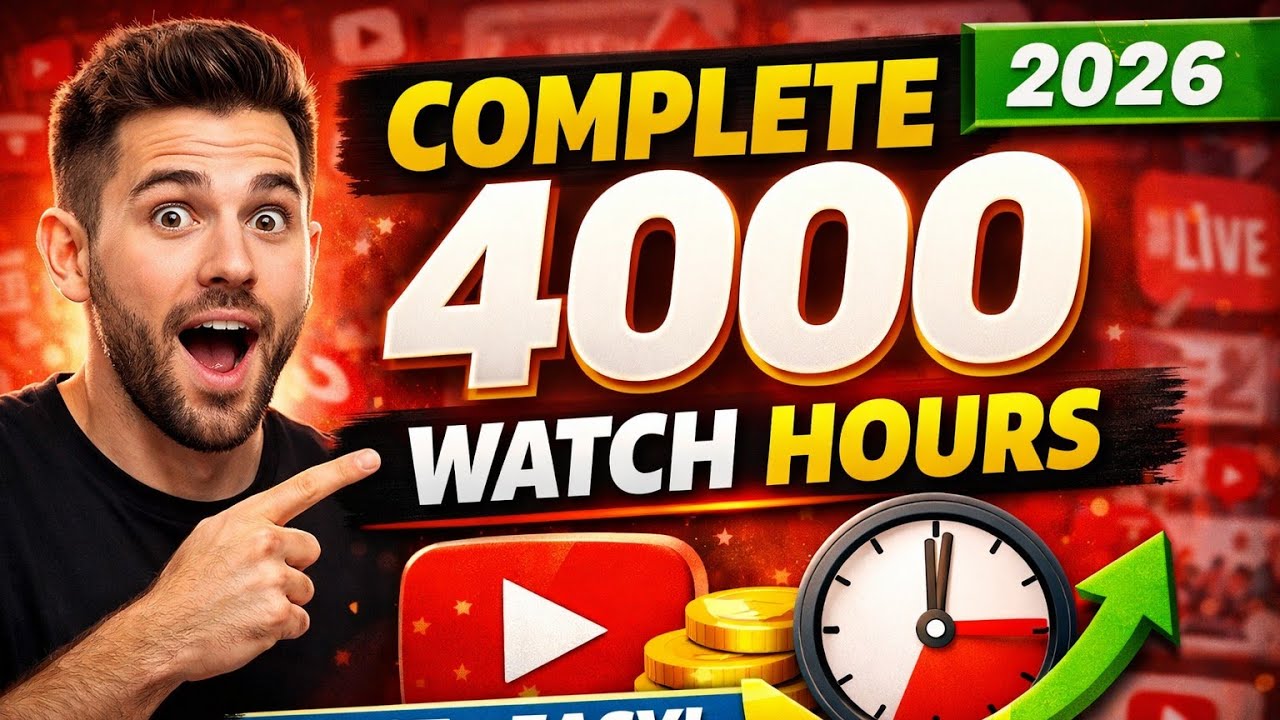How to Complete 4000 Watch Hours on YouTube Fast | Monetization Tips 2026