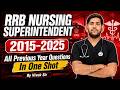 RRB Nursing Superintendent 2026 | 2015–2025 Previous Year Questions | One Shot