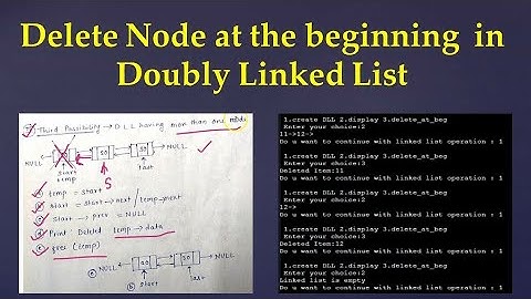 2.8 Deletion in Doubly Linked List: At Beginning #linkedlist
