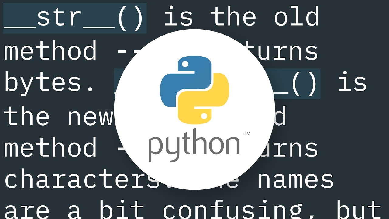 Python __str__ versus __unicode__ - YouTube
