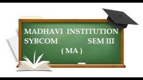 SYBCOM SEM III Management Accounts Video Lecture 1