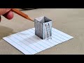 Easy 3d drawing on paper for beginner