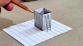 easy 3d drawing on paper for beginner