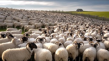 How Rare JACOB SHEEP Are Raised for Wool | Jacob Sheep Farming and Wool Shearing Process
