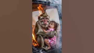 “The Monkey Who Saved a Life”😱#youtubeshorts #wildliferescue #ai #monkey #viralvideo #animal #heartt