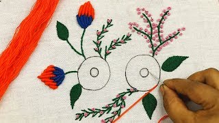 hand embroidery new tutorial with ribbed wheel stitch or spider web stitch