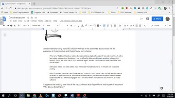 Video explanation of Lab 9: Synthesis of Cyclohexanone
