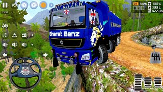 12 Wheeler Bharat Benz 12x12 Power Full Stones Transporter Truck Driving In Offroad | Bussid Mod  screenshot 3
