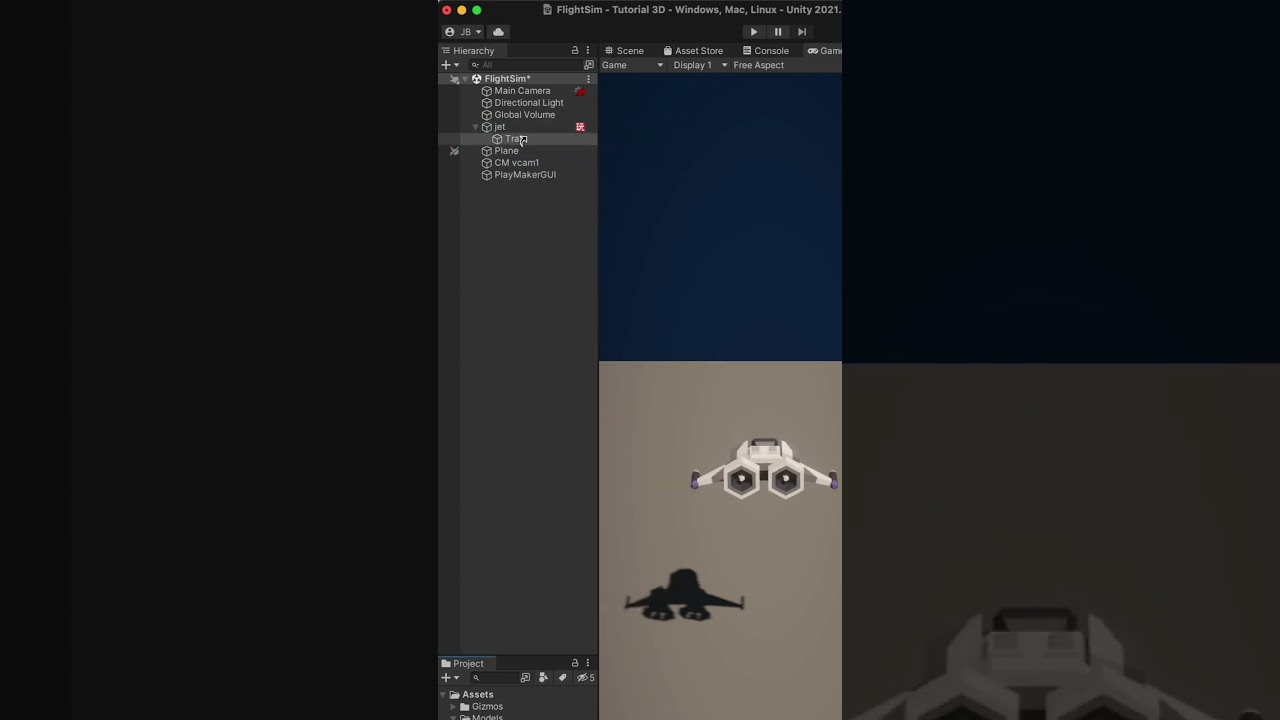 #Unity Simple Flight Sim - Adding Trails to tips of wings #quick #tutorial