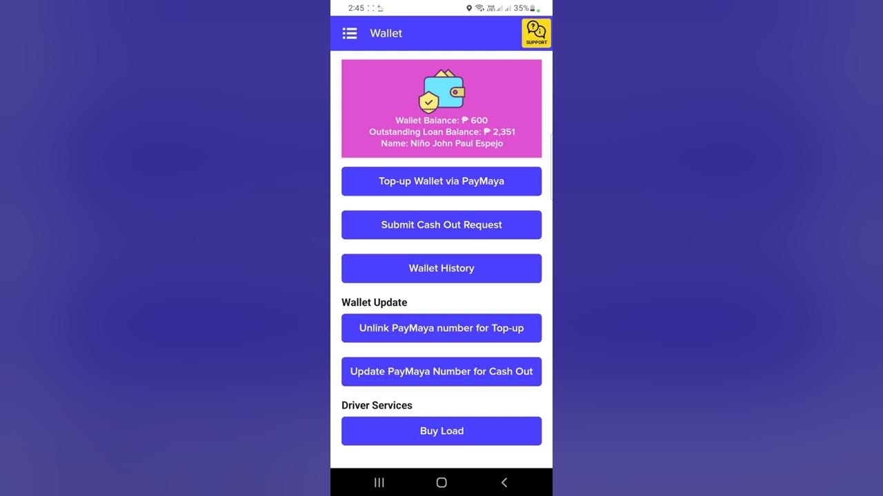 How to Top up joyride driver apps wallet via paymaya YouTube