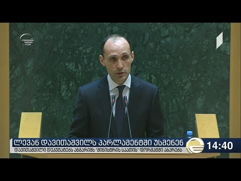 პარლამენტში ლევან დავითაშვილმა სამინისტროს საქმიანობის შესახებ მოხსენება წარადგინა