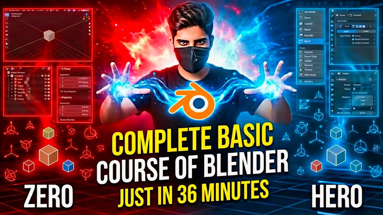 Master in 3d 🔥 Like Prof. Of How❗ Complete ✅ Basic Course of Blender just in 36 Minutes 💯‼️