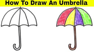 umbrella easy draw step tutorial way