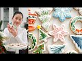 PAINTED HOLIDAY SUGAR COOKIES 手绘节日饼干(Christmas cookies, watercolour decor, 圣诞节饼干，节日饼干）