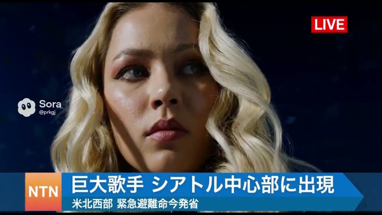 Blonde Giantess pop star touring the tiny city 