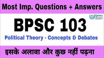 BPSC 103 Important Questions with Answers | 🔥100% Pass | #ssclasses4u #ignouexam