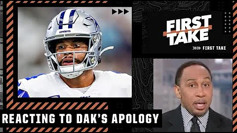 Stephen A. reacts to Dak apologizing for his comments about fans throwing trash at refs | First Take