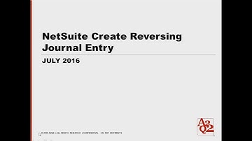 #51 | NetSuite Create Reversing Journal Entries