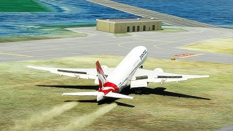 beautiful view of the plane when landing at the airport eps 041