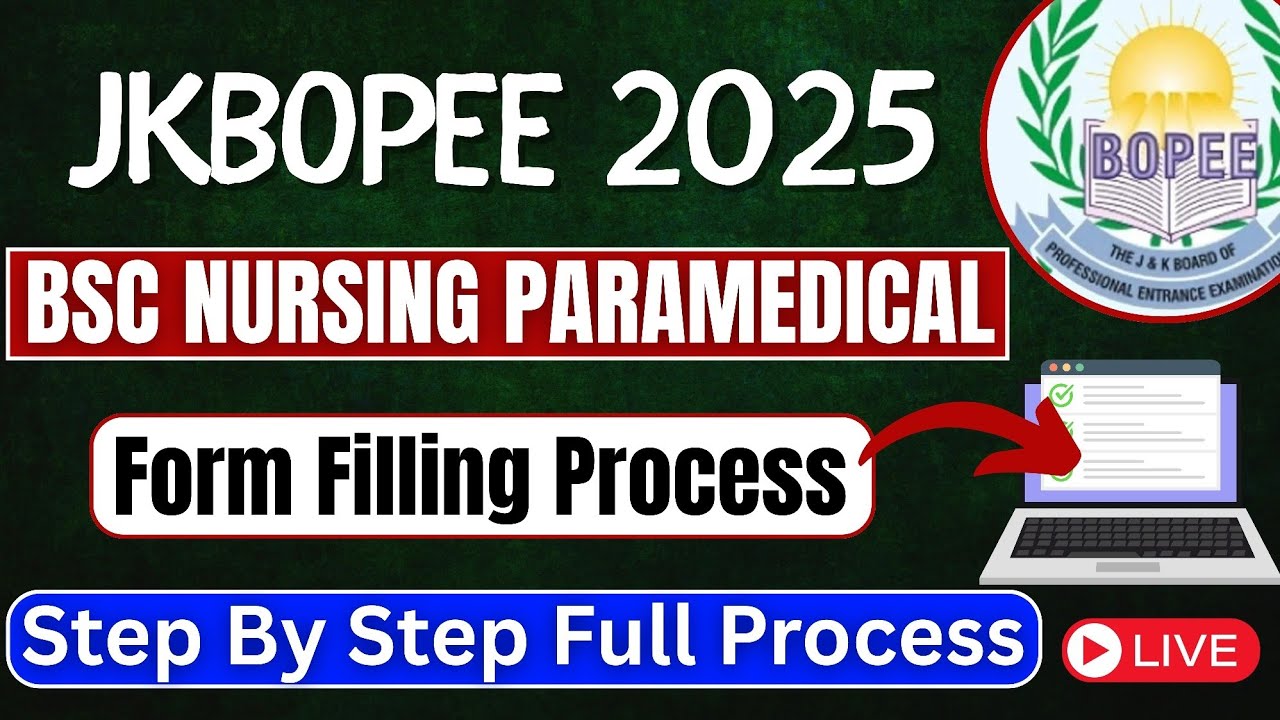JKBOPEE Bsc Nursing 2025 Form Filling Process Step By Step Full Demo ...