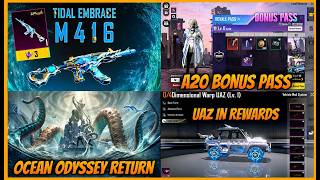 🔥TIDAL EMBRACE M416 GEM CONVERSION l OCEAN ODYSSEY MODE RETURNS IN 4.6 UPDATE l A20 BONUS PASS BGMI