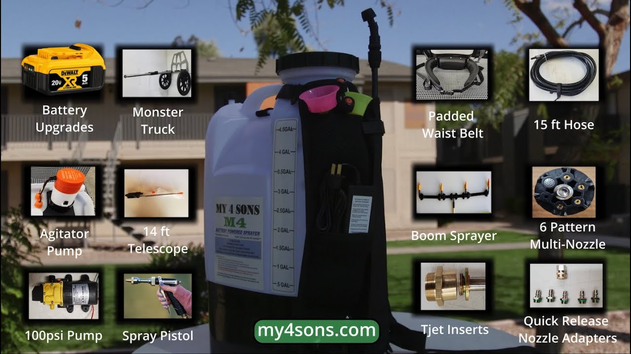 My4Sons M4 Battery Powered Backpack Sprayer With 18-20V Battery Upgrade –  MY4SONS