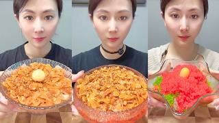 Spicy Seafood Roe and Crispy Topping Mukbang Food Spread