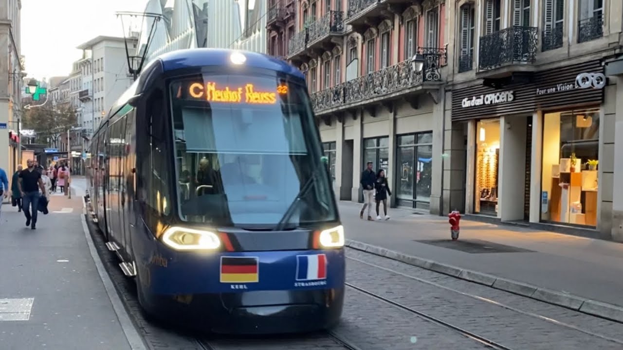 Mit der Straßenbahn in Strasbourg🚋Eurotram Von  ❤️BOMBARDIER Transportation ❗️