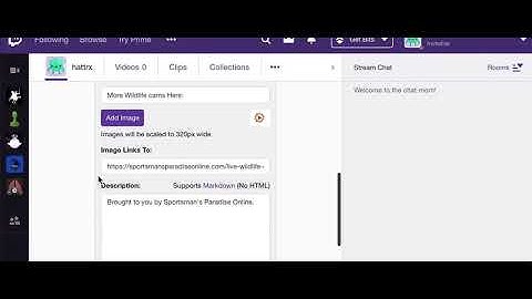 add a clickable link to twitch channel