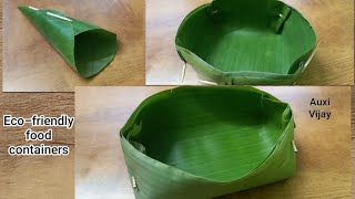 Eco friendly food container/ biodegradable banana leaf cup, bowl/banana leaf cone/ banana leaf craft