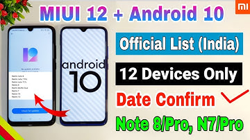 Miui 12.0.1.0 India stable update Android 10 | Miui 12 & Android 10 Release date India Note 8, note7