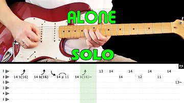 ALONE - Guitar lesson - Guitar solo (with tabs) - Heart - fast & slow version