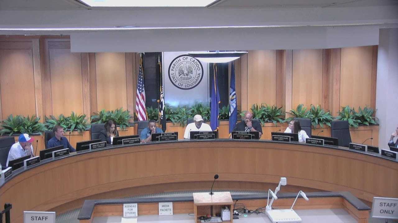 Caddo Parish Commission Work Session on July 6, 2026, at 3:30 pm.  Work Session Agenda: https://caddo.gov/event/caddo-parish-commission-work-session-13/