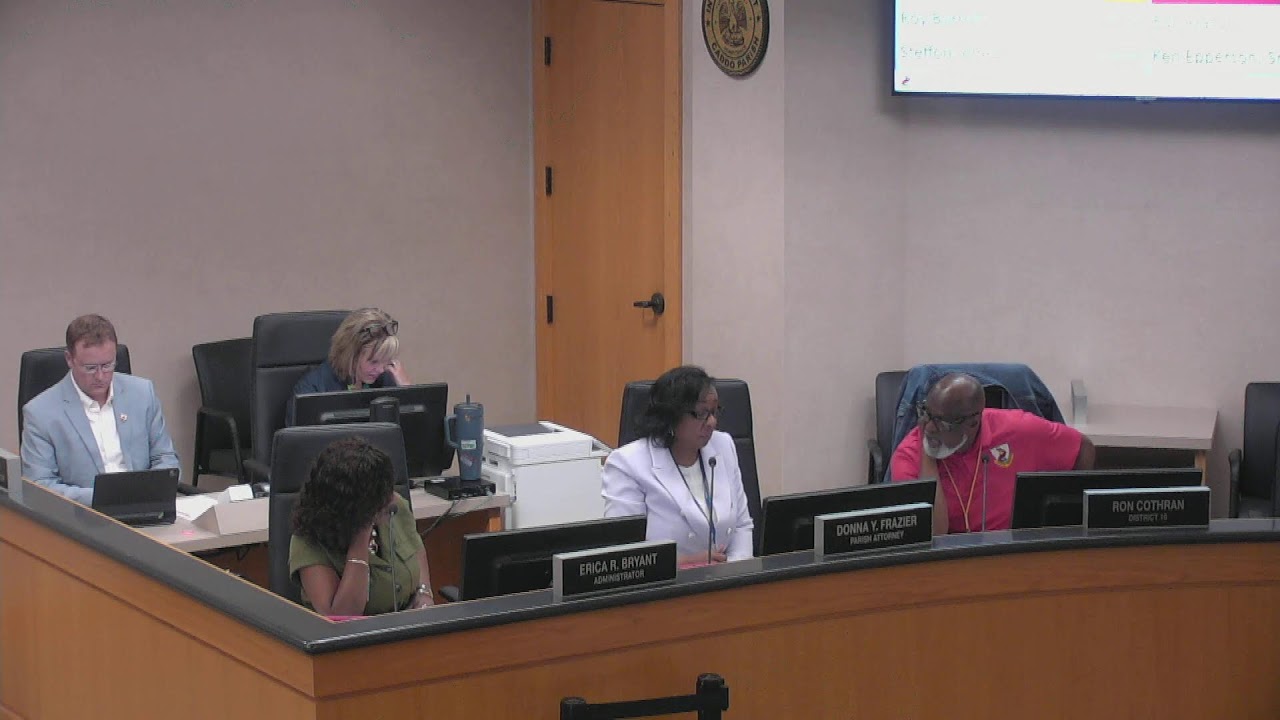 Caddo Parish Commission Work Session on July 6, 2026, at 3:30 pm.  Work Session Agenda: https://caddo.gov/event/caddo-parish-commission-work-session-13/