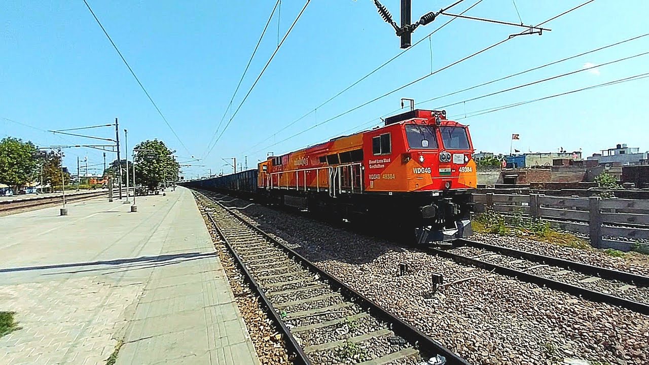 Wdg4g hard acceleration with fully loaded coal boxen towards Rajpura junction #railfanaman