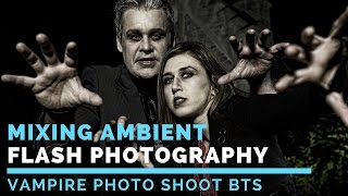 Mixing Ambient and Flash Photography | Behind The Scenes Vampire Photo Shoot screenshot 1