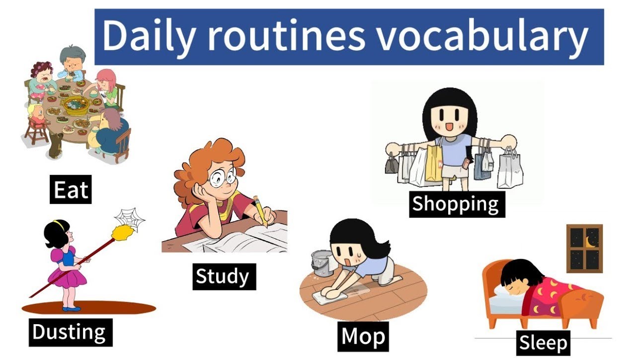 50+ Daily routines vocabulary - English || Learn English || vocabulary ...