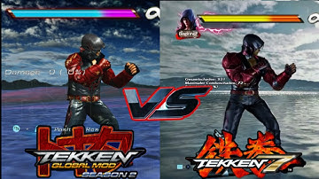 JIN KAZAMA combos TEKKEN 7 vs TEKKEN GLOBAL MOD | Swoarang