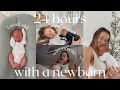 *realistic* 24 HOURS WITH A NEWBORN VLOG | 1 week postpartum 👶🏽