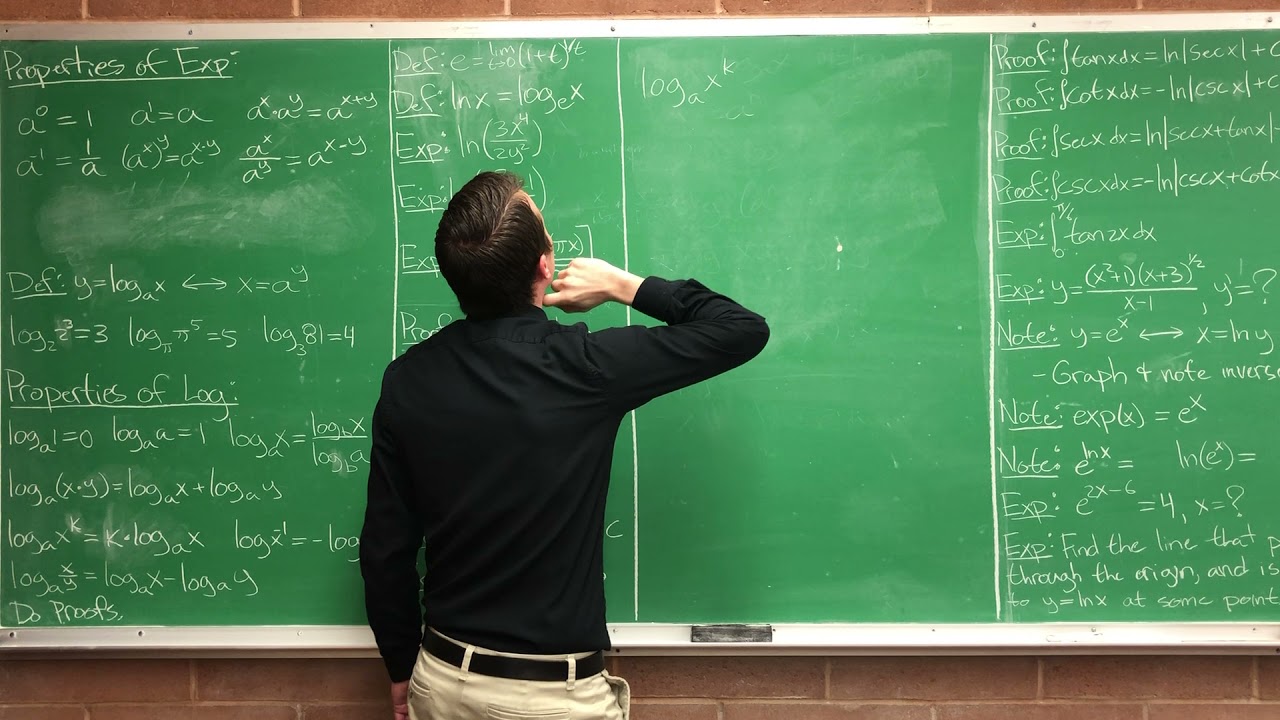Lecture 20 (Calculus) Integrating Logarithms, Exponentials, and Solving Differential Equations