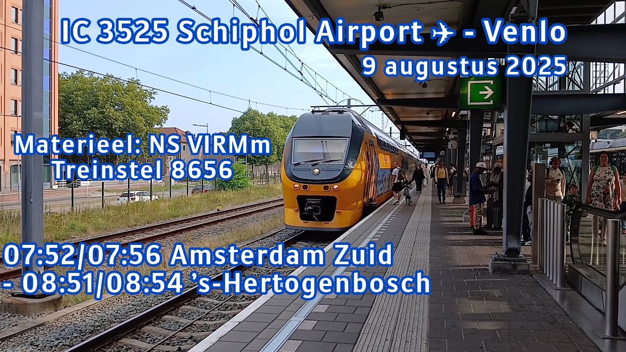 Rit met de NS VIRMm #8656 als IC 3525 van Amsterdam Zuid naar 's-Hertogenbosch | Treinritten (50)